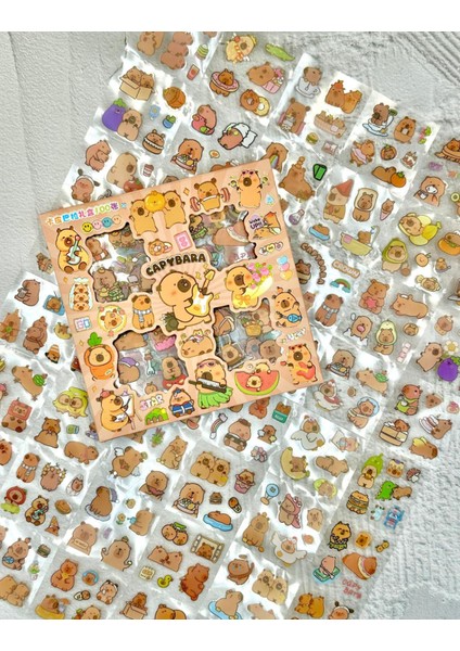 4 Bölmeli 100 Yaprak Capybara Desenli Şeffat Pet Sticker Kutu Su Geçirmez Sevimli Dostlar ile Müzik indirimleri