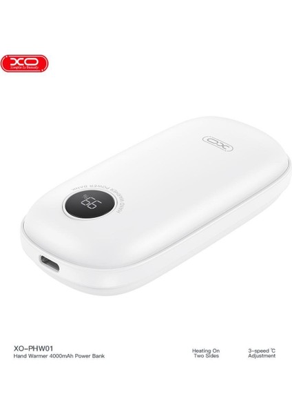 PHW01 3 Kademeli El Isıtıcı Fonksiyonlu Dijital Göstergeli 4000MAH Type-C Powerbank