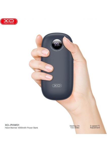 PHW01 3 Kademeli El Isıtıcı Fonksiyonlu Dijital Göstergeli 4000MAH Type-C Powerbank