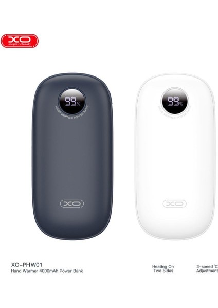 PHW01 3 Kademeli El Isıtıcı Fonksiyonlu Dijital Göstergeli 4000MAH Type-C Powerbank modelleri