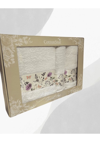 %100 Pamuklu 3lü Lux Havlu Seti modelleri