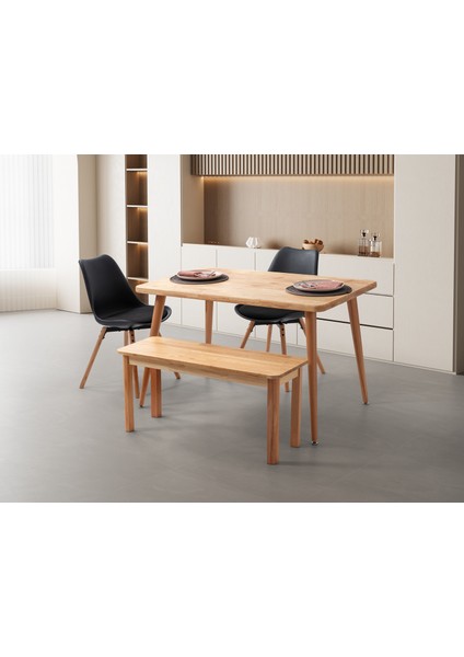 Sitta Bench, %100 Masif Ahşap Bank, 100x35 Cm, Naturel fiyatları