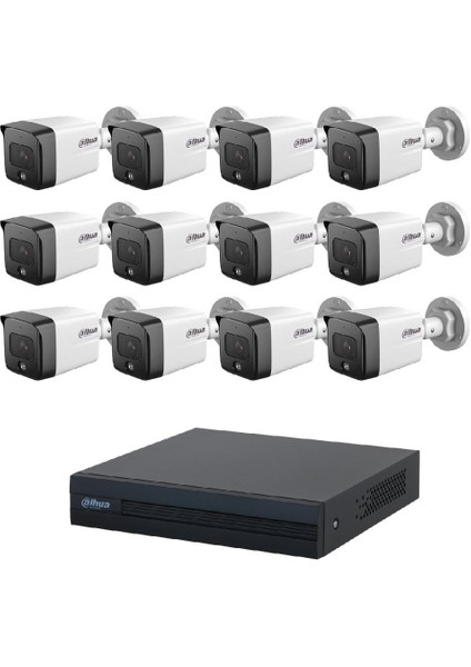 12 Kameralı 2 Mp Sesli Ip Güvenlik Kamera Seti IPC-HFW1230TC1-SA fiyatları