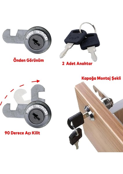 Canex Mandallı Çekmece Kilidi Nikel 20 mm