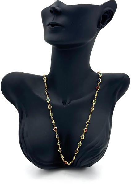 Çok Renkli Gold (Stainless Stell) Y Kalp Detay Çelik Kolye fırsatları