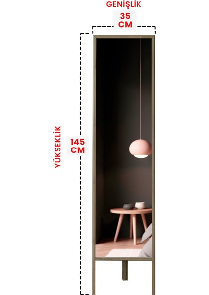 Pvc Çerçeveli Ayakli Boy Aynası 145 x 35 cm modelleri