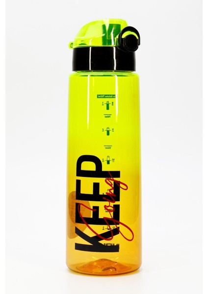 Geniş Ağız Tritan Su Şişesi 800 ml Sarı Spor Matarası