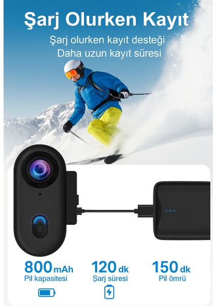 Ultra Kompakt 4K Aksiyon Kamerası – Su Geçirmez, Yüksek Çözünürlüklü Kayıt Ultra Hd Mini Kamera