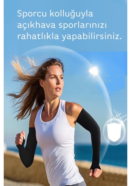 Siyah Spor Kolluk Çift, Bisiklet, Balıkçılık, Yanık Koruma, Parmak Geçirmeli modelleri