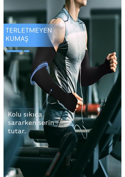 Siyah Spor Kolluk Çift, Bisiklet, Balıkçılık, Yanık Koruma, Parmak Geçirmeli fırsatları