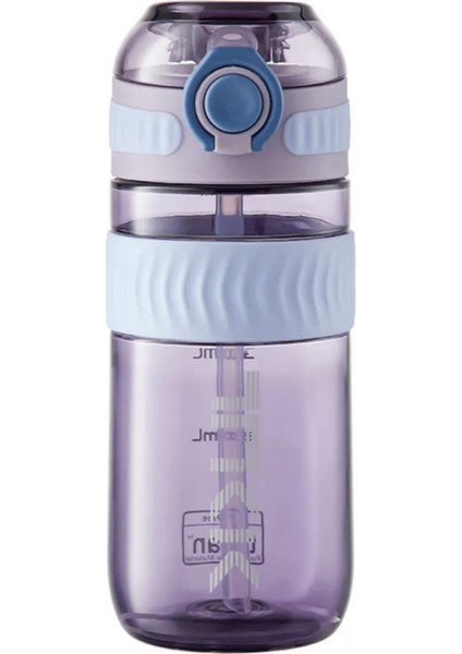 550ML Silikon Pipetli Taşıma Kulplu Dayanıklı Tritan Spor Matara Mor