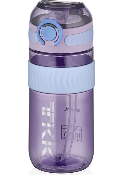 550ML Silikon Pipetli Taşıma Kulplu Dayanıklı Tritan Spor Matara Mor modelleri