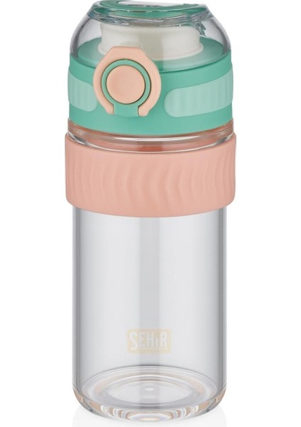 400ML Yeşil Silikon Gövdeli Şık Cam Matara, Kapaklı, Rahat Içim