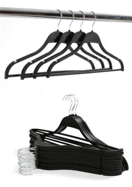 10'lu Siyah, Beyaz, Kahve Plastik Askı Seti – Dayanıklı Kıyafet Askıları, Ev ve Ofis Kullanımı Için modelleri