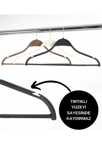 10'lu Siyah, Beyaz, Kahve Plastik Askı Seti – Dayanıklı Kıyafet Askıları, Ev ve Ofis Kullanımı Için fırsatları