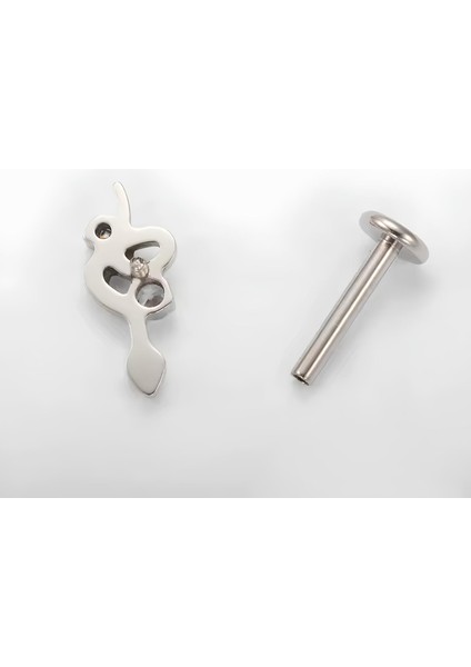 F136 Titanyum Zirkon Taşlı Yılan Model Tragus Piercing - Helix, Lobe fiyatları