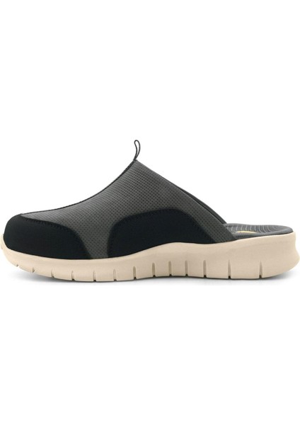 Medikal Hakiki Deri Gri Siyah Krem Tabanlı Comfort Spor Terlik indirimleri