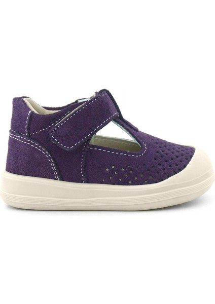 Shaun Hakiki Deri Mor Beyaz Cırtlı Anatomik Bebek Sandalet modelleri