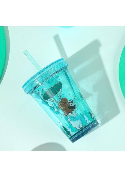 Renkli Pipetli 320ML Sulu Plastik Şişe, Eğlenceli ve Kullanışlı Tasarım fırsatları