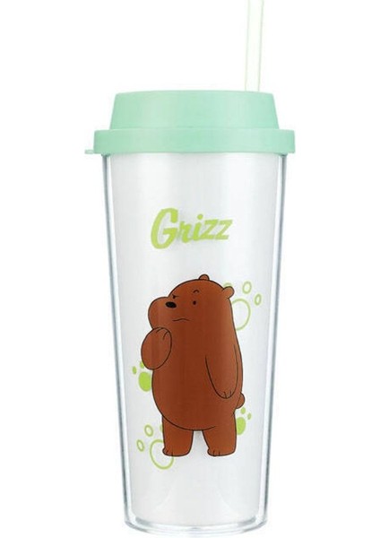 Çift Katlı Pipetli 550ML Şişe, Renkli ve Şık Tasarım