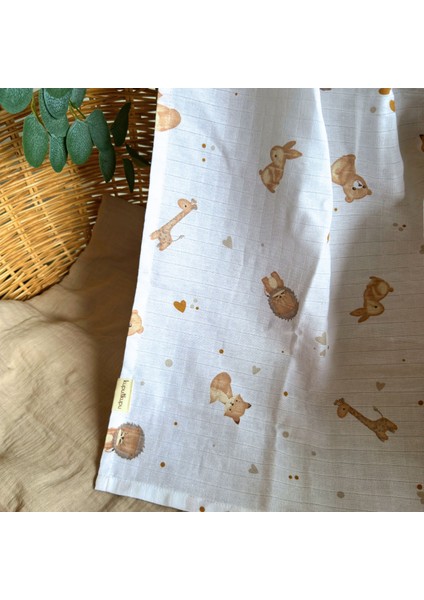 Müslin Bebek Battaniyesi, Yenidoğan, Bebek Örtüsü, Organik, Pamuklu, Pamuk, Hipoalerjenik, Desenli Müslin, Beyaz, 4 Mevsim, Nefes Alabilen, Taşınabilir, Hediyelik, Kupu&kupu