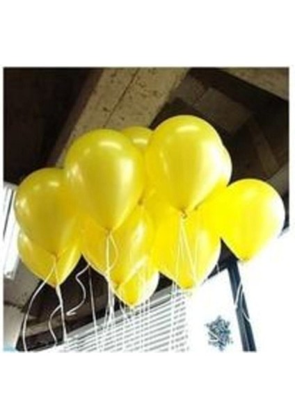 Sarı Metalik Balon 100 Adet, Renkli ve Parlak Dekorasyon Malzemesi