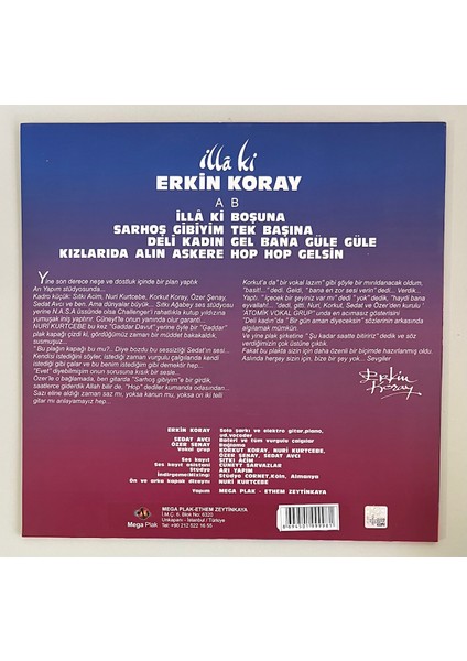 Erkin Koray Illa Ki Lp Plak (Sarı Plak) fiyatları