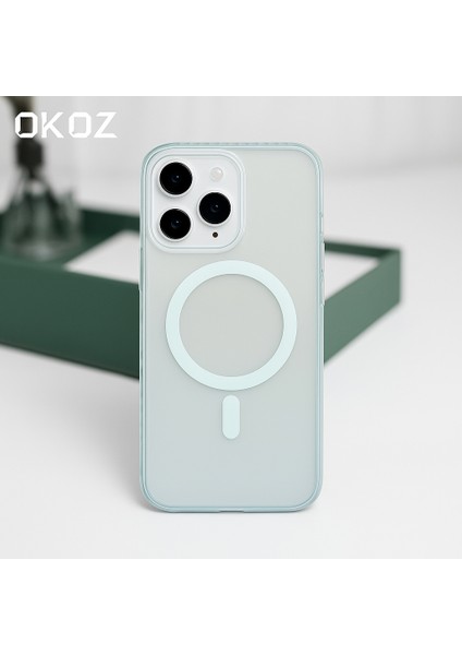iPhone 14 Beyaz Renk Geçişli Grace Premium Koruyucu Kılıf - Magsafe