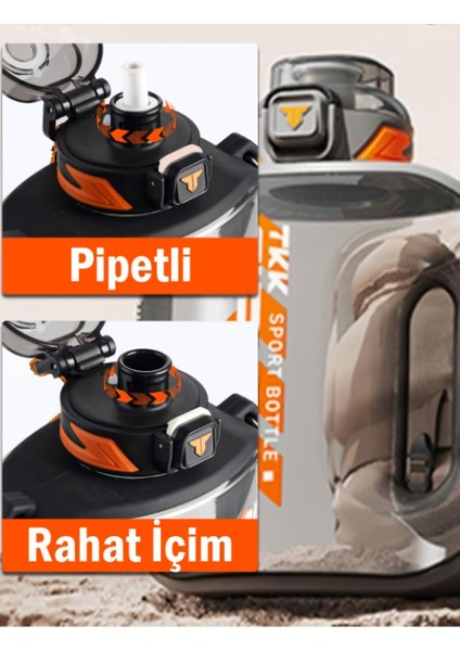 Pipetli 1000 ml Tritan Su Matara, Rahat Kullanım, Bpa Içermeyen, Askılı, Pembe modelleri