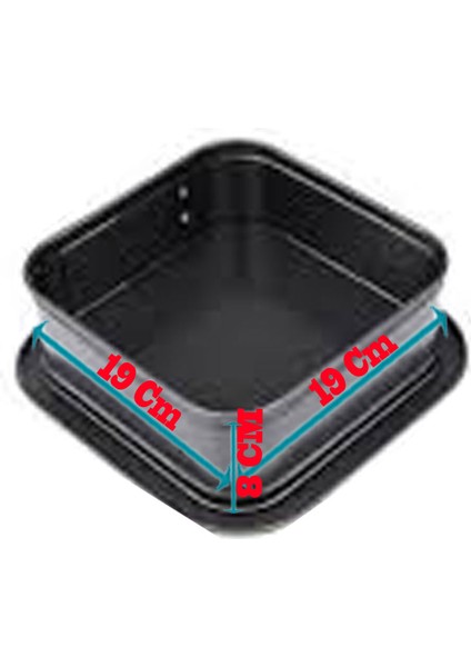 Kelepçeli Pasta ve Kek Kalıbı Altı Çıkabilen Kare 19X19X8 cm fiyatları