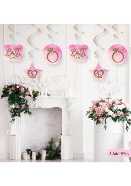 Pembe Spiral Sarkıt Süs Takımı, 6'lı, Davetli ve Şık Dekorasyon Parçası fiyatları