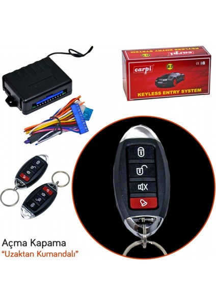 Açma Kapama 12V Kristal Siyah Kumandalı 4 Tuşlu Sinyal Çıkışlı BR4602613 fiyatları