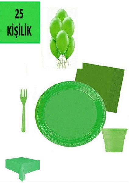 25 Kişilik Yeşil Doğum Günü Parti Bardak Seti, Eğlenceli ve Renkli Organizasyon Için fiyatları