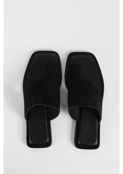 Kadın Süet Siyah Terlik 2221 modelleri