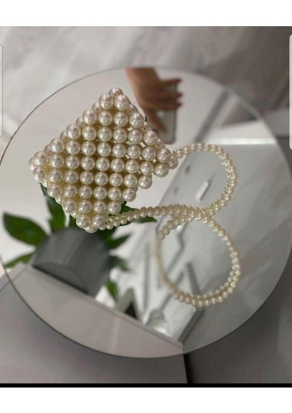 El Örmesi - İnci Parıltısıyla Mini El Çantası- Günlük ,Özel Gün (Nikah,Düğün)