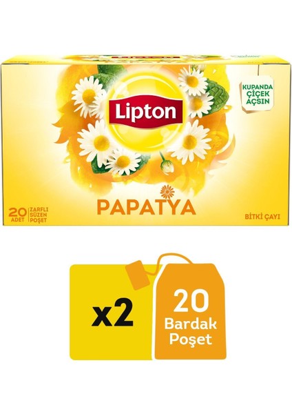 Papatya Bitki Süzen Bardak Poşet Çayı 20LI x 2 Adet