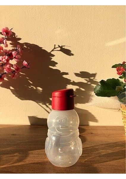 Beyaz 350 ml Eko Şişe Kardan Adam Tasarımı