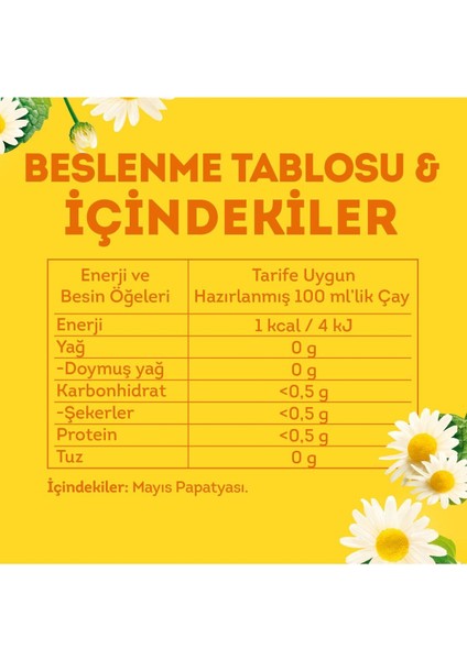 Papatya Bitki Süzen Bardak Poşet Çayı 20LI x 6 Adet modelleri