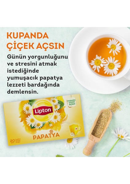 Papatya Bitki Süzen Bardak Poşet Çayı 20LI x 6 Adet