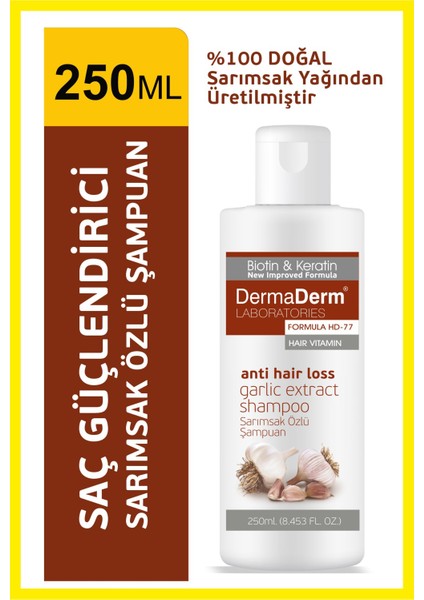Saç Hacimlendirici Biotin ve Keratin Içeren Sarımsak Özlü Şampuan 250 ml