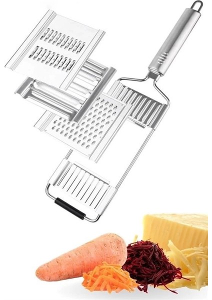 Bfs Ayarlanabilir 3 Farklı Başlıklı Tutmalı Sebze Dilimleyici Peynir Rendeleyici Aparat