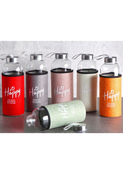 Renkli Cam Matara 500 Ml, Gönül Collection, Sağlıklı ve Şık Tasarım