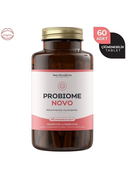 Probiome-Novo Probiyotik ve Prebiyotik 60 Çiğnenebilir Tablet