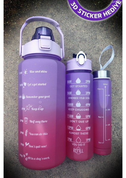 3'lü Su Matarası Seti 2L+900ML+500ML Bpa Içermez, Sağlıklı ve Şık Sulukler fiyatları