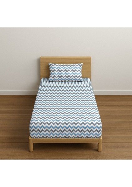 Tek Kişilik Desenli Lastikli Çarşaf Seti 90X200 cm + 1 Yastık Kılıfı 50X70