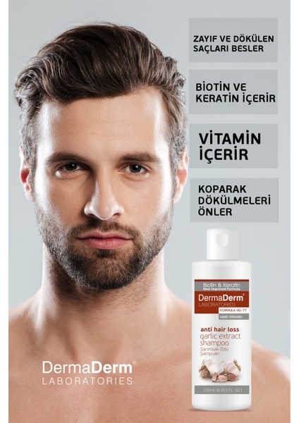 2 Adet Saç Biotin ve Keratin Içeren Sarımsak Özlü Şampuan 2 x 250 ml indirimleri