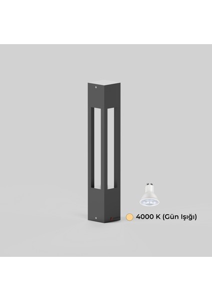 Mavora 60 cm Yürüyüş Yolu Bahçe Aydınlatması | Modern Bollard Aydınlatma | Antrasit
