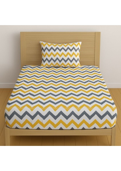 Tek Kişilik Desenli Lastikli Çarşaf Seti 120X200 cm + 1 Yastık Kılıfı 50X70