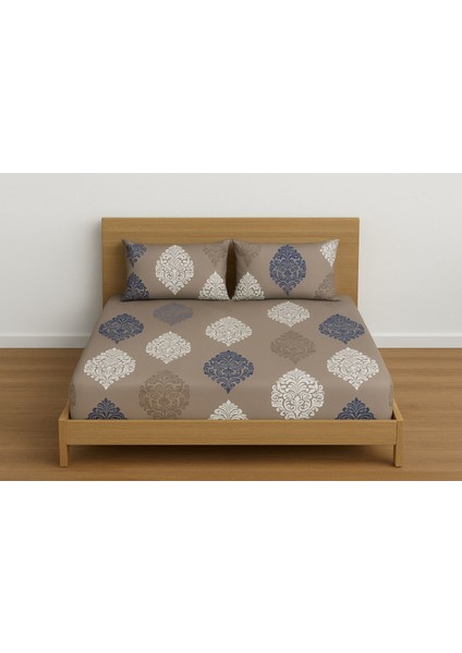 Battal Boy Desenli Lastikli Çarşaf Seti 180X200 cm + 2 Adet Yastık Kılıfı 50X70