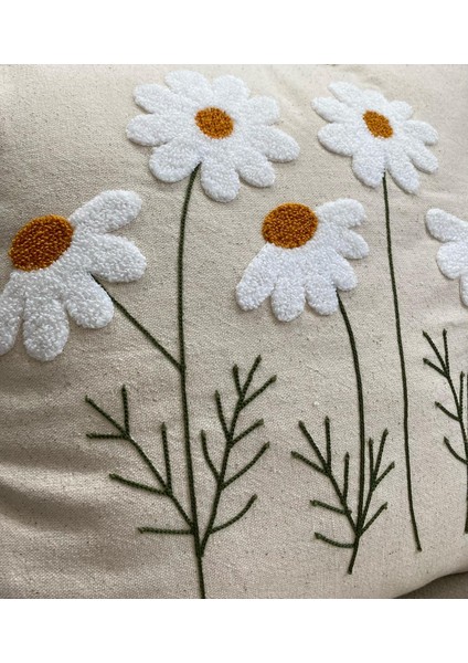 Papatya Model Punch Işlemeli Kırlent Kılıfı fiyatları